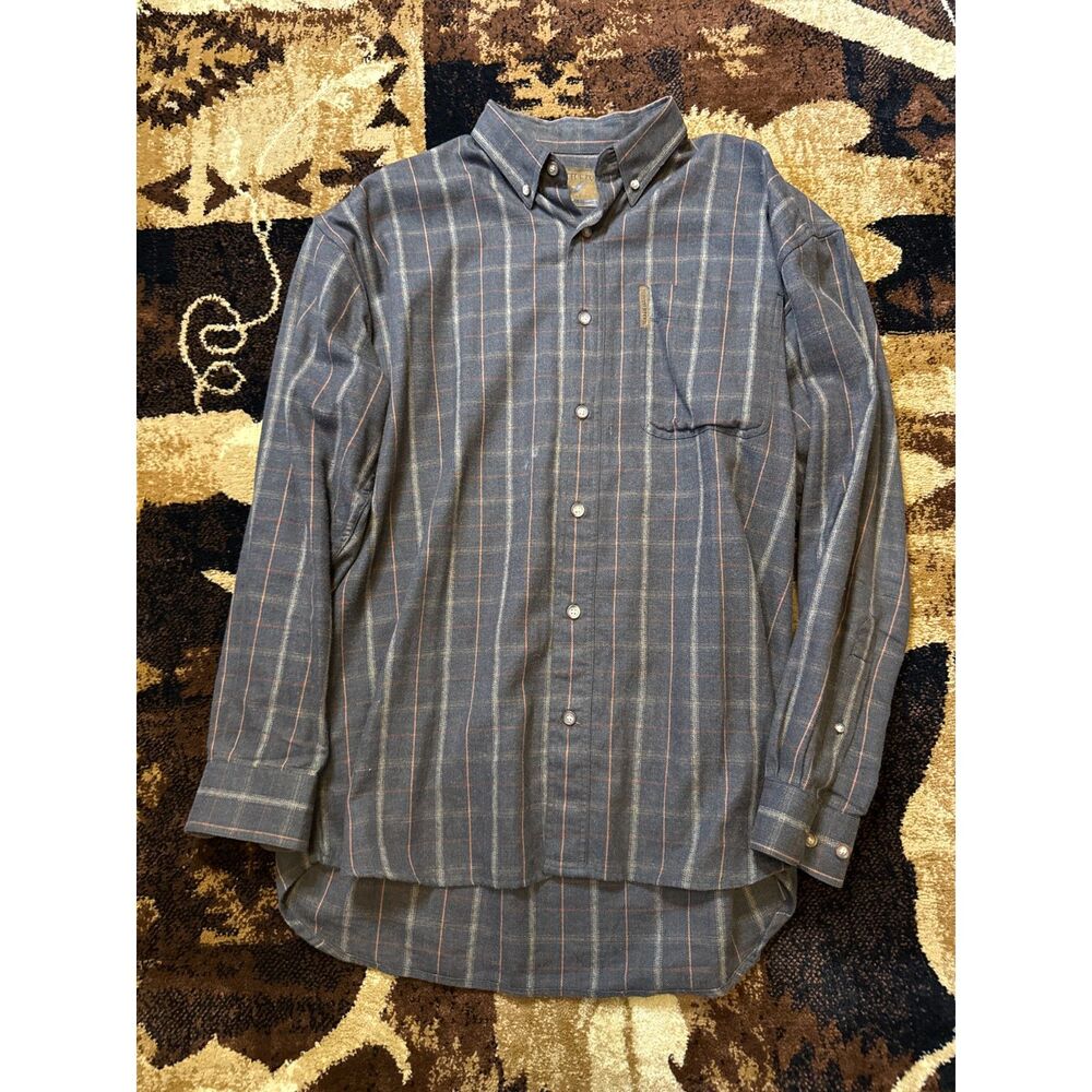 North River Outfitters Brown Plaid Flannel Fishing Hunting Outdoor Shirt
